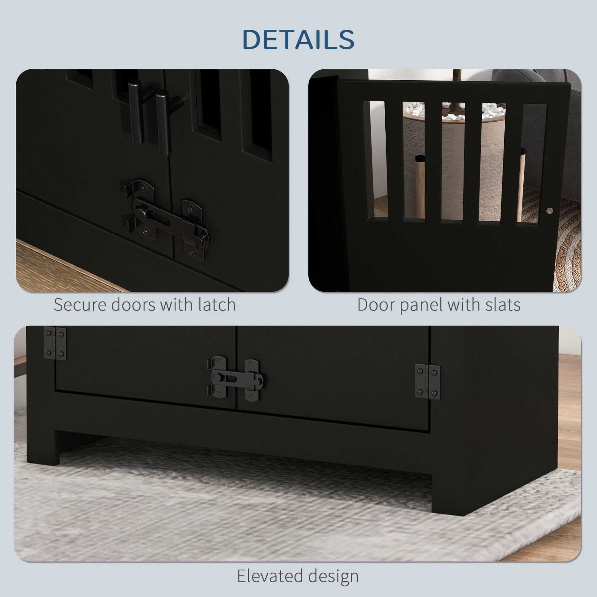 HKM-0109245 Dog Food Storage Cabinet with Bowls and Raised Feeding Station for Large Dogs