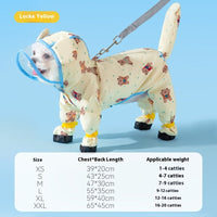HKM-0109629 Polka Dot Bear Dog Poncho - White Polyester Taffeta, Stylish and Comfortable