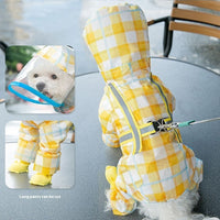 HKM-0109629 Polka Dot Bear Dog Poncho - White Polyester Taffeta, Stylish and Comfortable