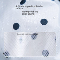 HKM-0109629 Polka Dot Bear Dog Poncho - White Polyester Taffeta, Stylish and Comfortable