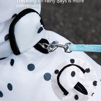 HKM-0109629 Polka Dot Bear Dog Poncho - White Polyester Taffeta, Stylish and Comfortable