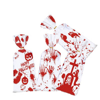 HKM-010963 Halloween Themed Bloody Treat Bags - 50 Pack Cellophane Candy Goodie Bags with Ties for Spooky Parties