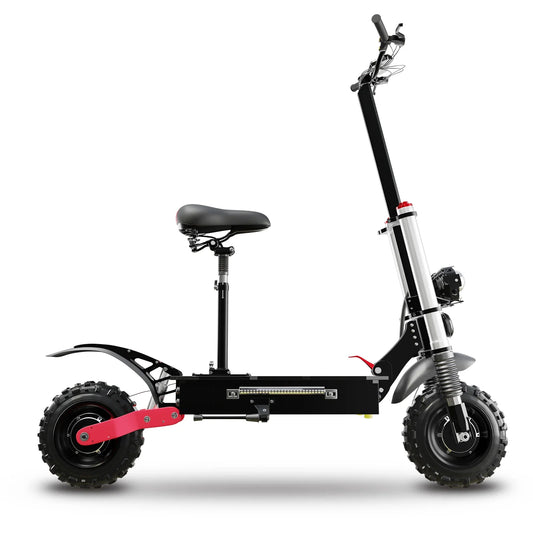 HKM-011027 6000W Dual Motor Foldable Electric Scooter with Seat, Off-Road Capability, 100km Range, Max Speed 85km/h