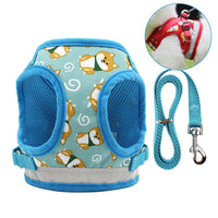 HKM-011027 Adjustable Nylon Dog Harness Vest with Anti-Break Traction Rope for All Seasons