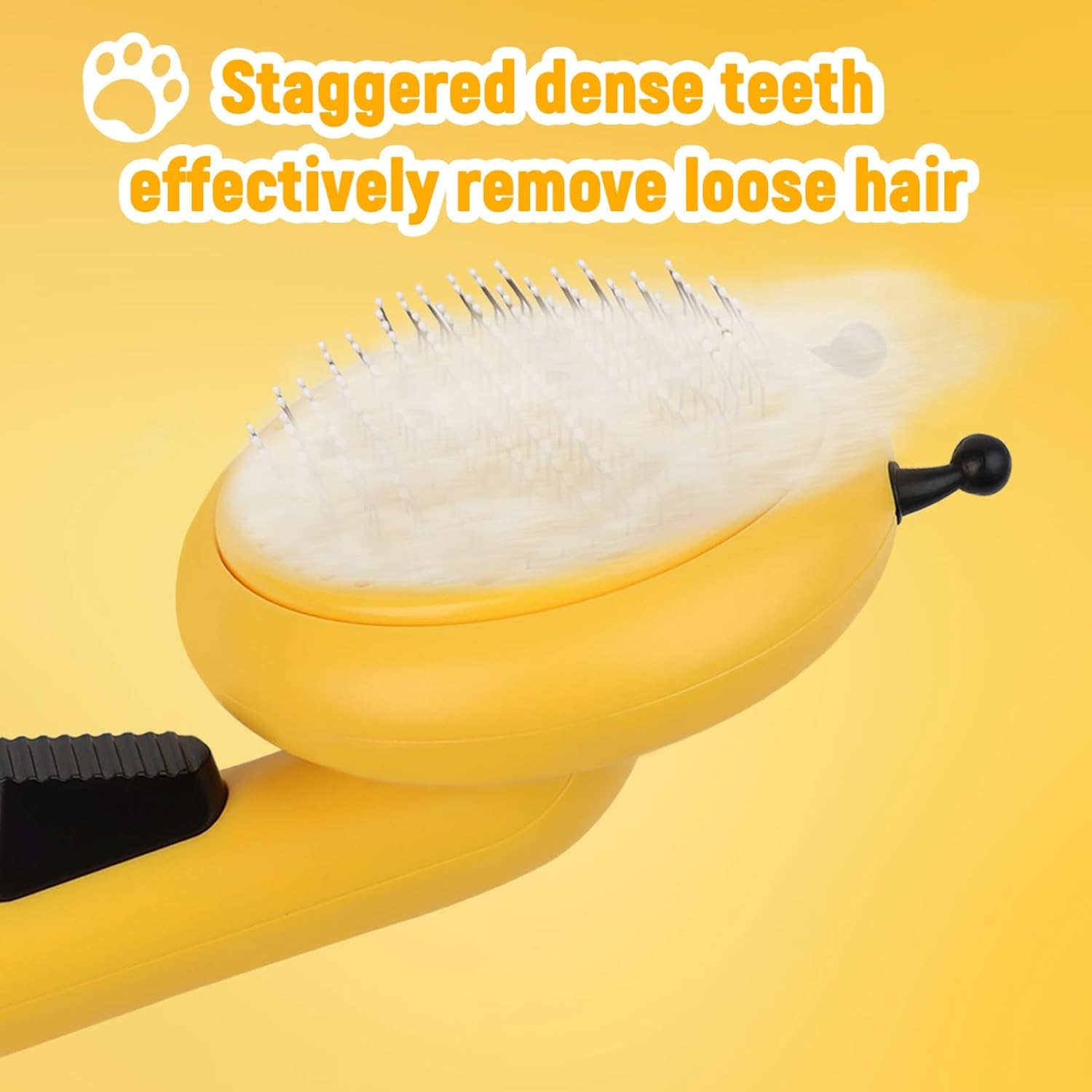 HKM-0110653 Bee-Shaped Self-Cleaning Grooming Brush for Cats and Dogs - One-Click Hair Removal and Soft Massage Tool