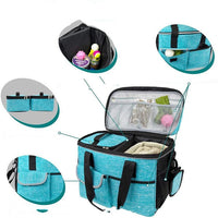 HKM-0111293 Pet Travel Lunch Storage Bag with Multiple Pockets - Foldable and Portable Design for Snacks and Toys