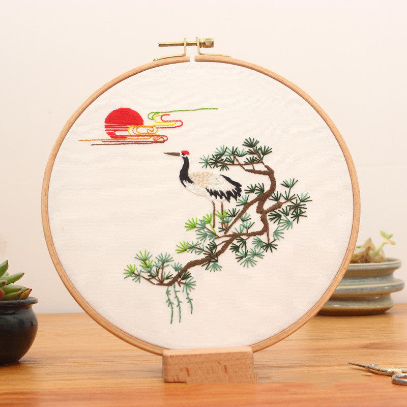 HKM-011155 Chinese Style Hand-Embroidered Needlework Material Package for Unique Creations