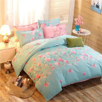 HKM-011155 Four-Piece Duvet Cover Set with Modal Fiber - Includes Quilt Cover and Pillowcases in Various Patterns