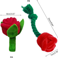 HKM-0112317 Chew-Resistant Plush Rose Dog Toy with Squeaker for Small Dogs and Puppies