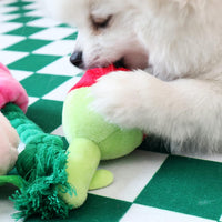 HKM-0112317 Chew-Resistant Plush Rose Dog Toy with Squeaker for Small Dogs and Puppies