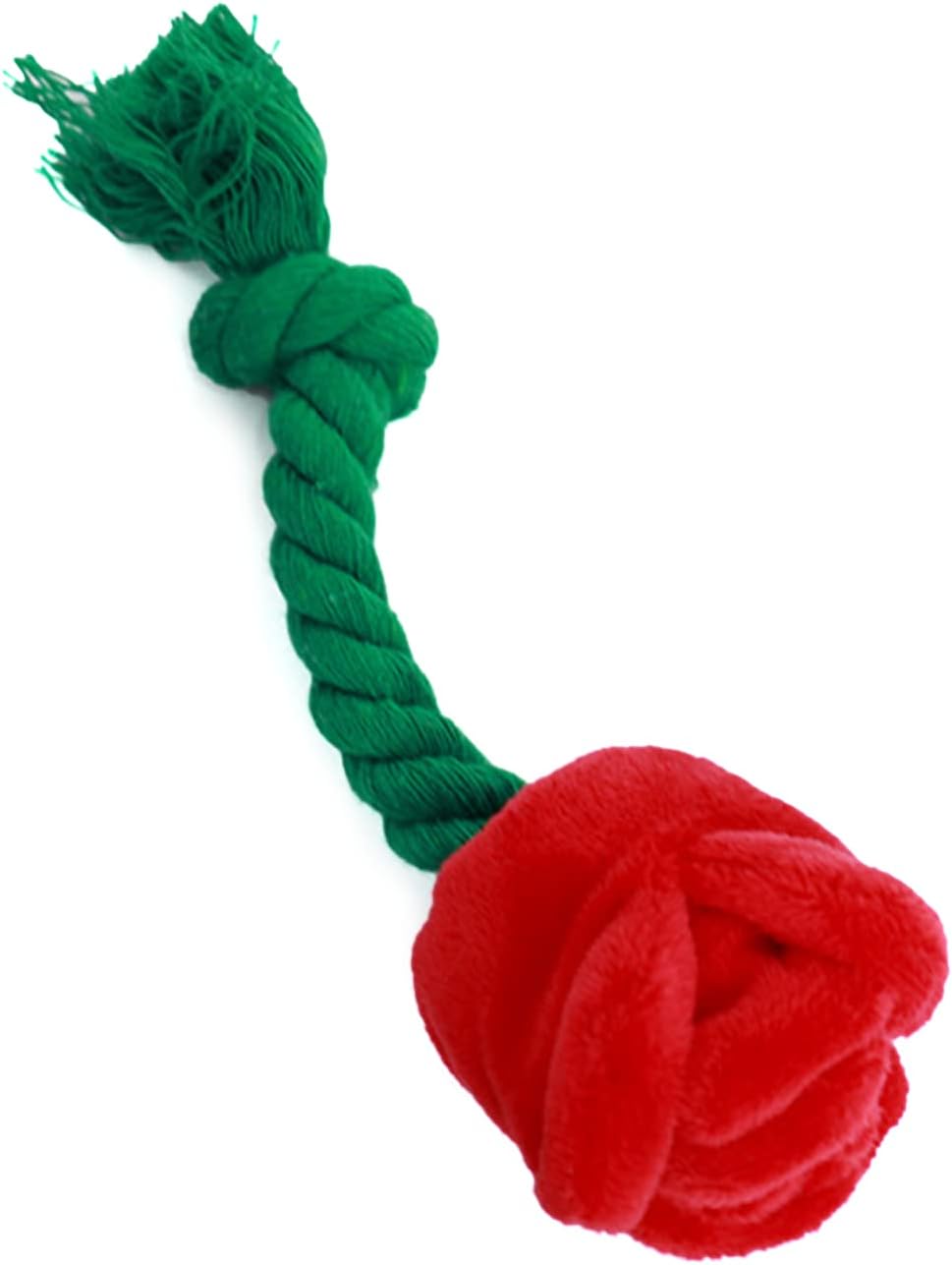 HKM-0112317 Chew-Resistant Plush Rose Dog Toy with Squeaker for Small Dogs and Puppies