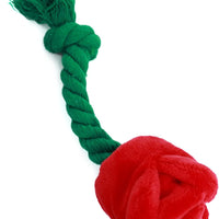HKM-0112317 Chew-Resistant Plush Rose Dog Toy with Squeaker for Small Dogs and Puppies