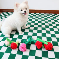 HKM-0112317 Chew-Resistant Plush Rose Dog Toy with Squeaker for Small Dogs and Puppies