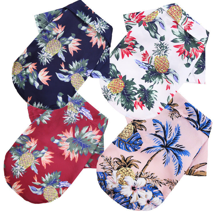 HKM-0113213 Hawaiian Style Pineapple Shirt for Small & Medium Dogs - Spring & Summer Pet Apparel