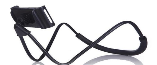 HKM-011411 Adjustable Neck-Hanging Mobile Phone and Tablet Holder, Compatible with iPhone Models, Black