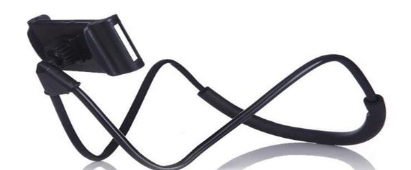 HKM-011411 Adjustable Neck-Hanging Mobile Phone and Tablet Holder, Compatible with iPhone Models, Black