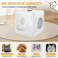 HKM-011411 Pet Hair Dryer Box for Cats and Dogs - 2000W Low Noise ABS Material, Efficient Indoor Drying