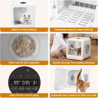 HKM-011411 Pet Hair Dryer Box for Cats and Dogs - 2000W Low Noise ABS Material, Efficient Indoor Drying