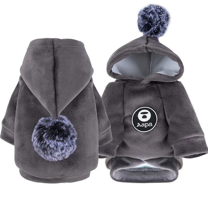HKM-0114493 Fleece Hooded Coat for Small to Medium Dogs and Cats - Cozy Winter Pajamas for Chihuahuas and Kitties