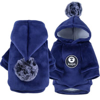 HKM-0114493 Fleece Hooded Coat for Small to Medium Dogs and Cats - Cozy Winter Pajamas for Chihuahuas and Kitties