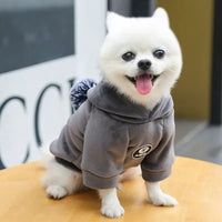 HKM-0114493 Fleece Hooded Coat for Small to Medium Dogs and Cats - Cozy Winter Pajamas for Chihuahuas and Kitties