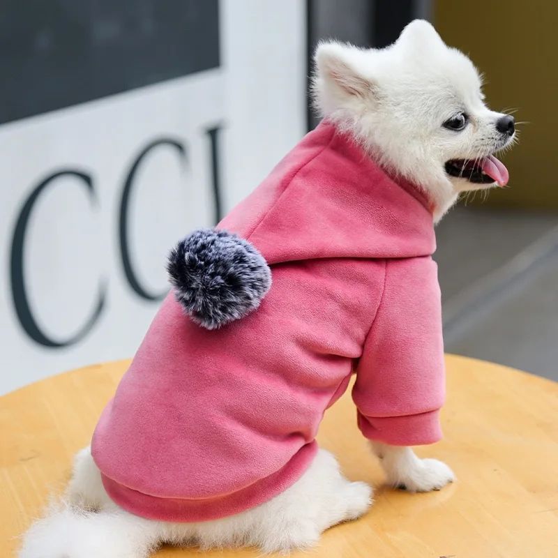 HKM-0114493 Fleece Hooded Coat for Small to Medium Dogs and Cats - Cozy Winter Pajamas for Chihuahuas and Kitties