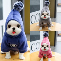 HKM-0114493 Fleece Hooded Coat for Small to Medium Dogs and Cats - Cozy Winter Pajamas for Chihuahuas and Kitties