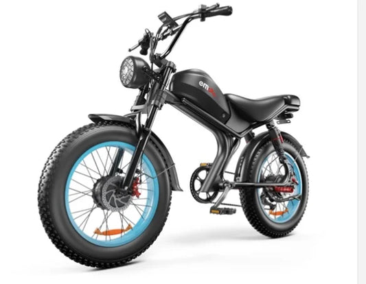 HKM-011475 Dual Motor Off-Road Electric Bike 48V C93 1000W Rear Hub 7-Speed 20" Fat Tire with Integrated Battery