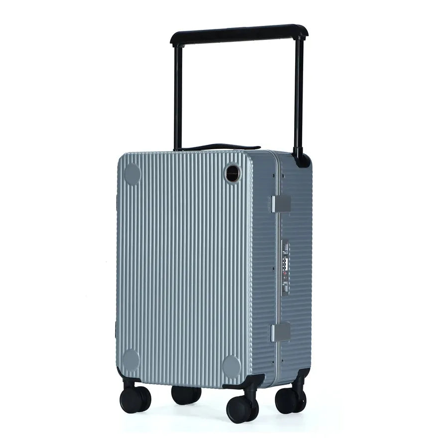 HKM-011539 Durable Hard Shell Aluminium Travel Trolley Case with Wide Handle