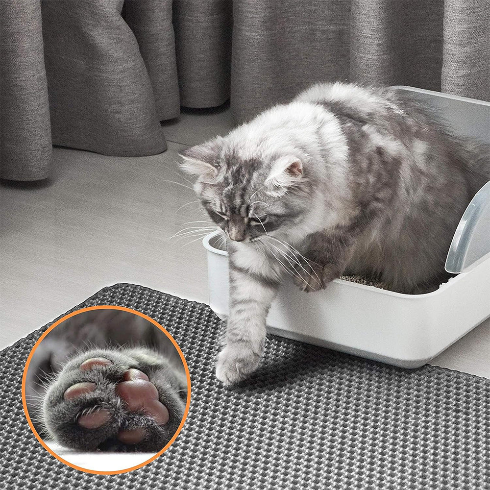 HKM-0116669 EVA Cat Litter Mat Double Layer Design for Anti-Splash and Easy Cleaning - Multiple Sizes Available