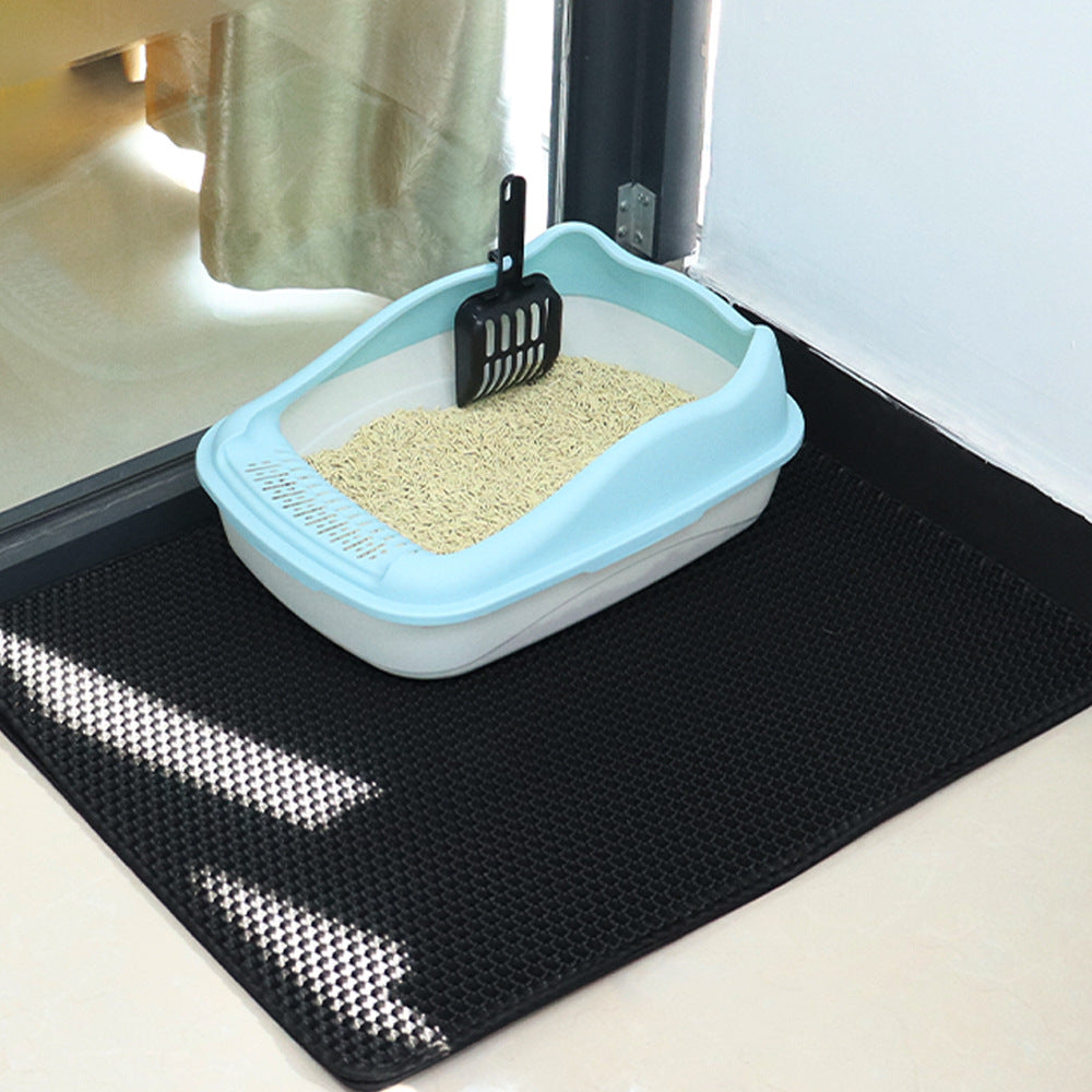 HKM-0116669 EVA Cat Litter Mat Double Layer Design for Anti-Splash and Easy Cleaning - Multiple Sizes Available