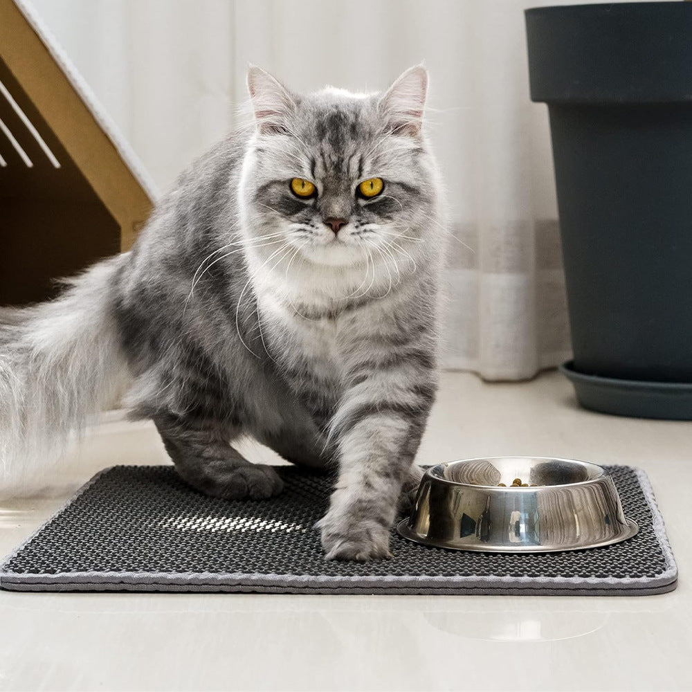 HKM-0116669 EVA Cat Litter Mat Double Layer Design for Anti-Splash and Easy Cleaning - Multiple Sizes Available