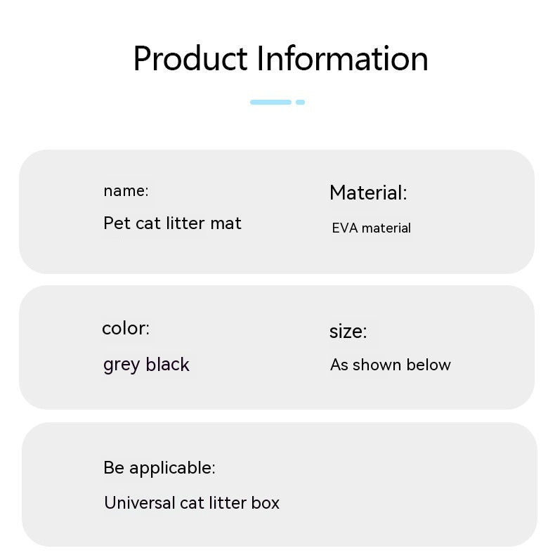 HKM-0116669 EVA Cat Litter Mat Double Layer Design for Anti-Splash and Easy Cleaning - Multiple Sizes Available