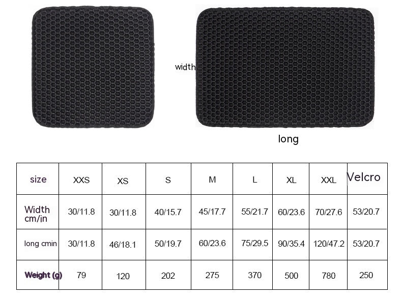 HKM-0116669 EVA Cat Litter Mat Double Layer Design for Anti-Splash and Easy Cleaning - Multiple Sizes Available