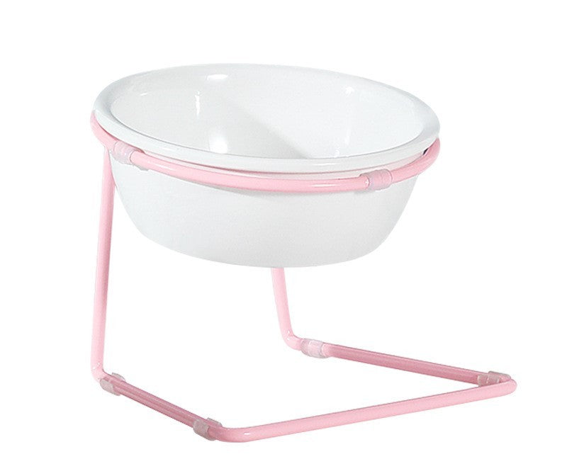 HKM-011667 Pet Dining Table with A5 Melamine Bowl and Iron Bracket - 345ml Capacity