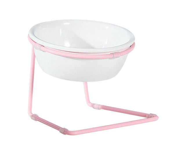 HKM-011667 Pet Dining Table with A5 Melamine Bowl and Iron Bracket - 345ml Capacity