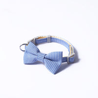 HKM-0116797 Houndstooth Pattern Bow Pet Collar for Cats and Dogs - Red, Blue, Pink, Brown, Nylon, 23-30cm
