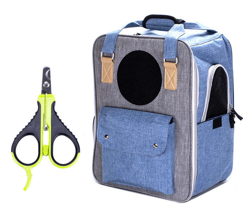 HKM-0117053 Breathable Canvas Backpack for Pets – Large Capacity & Versatile for Outdoor Use