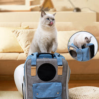 HKM-0117053 Breathable Canvas Backpack for Pets – Large Capacity & Versatile for Outdoor Use