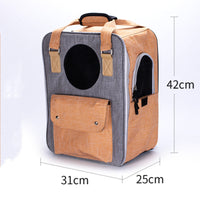 HKM-0117053 Breathable Canvas Backpack for Pets – Large Capacity & Versatile for Outdoor Use