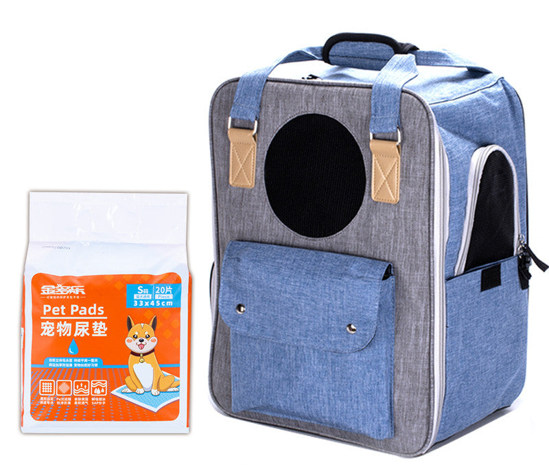 HKM-0117053 Breathable Canvas Backpack for Pets – Large Capacity & Versatile for Outdoor Use