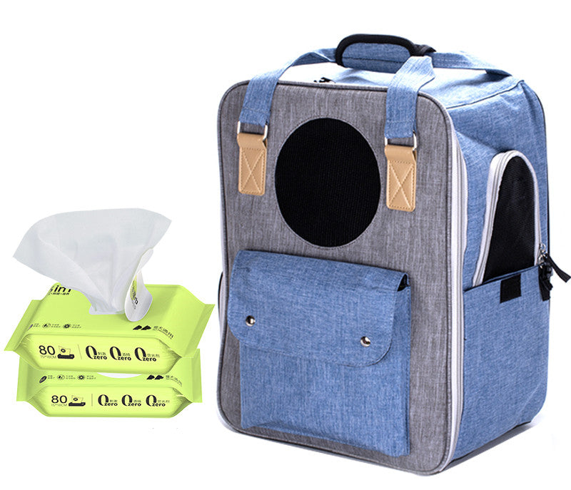 HKM-0117053 Breathable Canvas Backpack for Pets – Large Capacity & Versatile for Outdoor Use