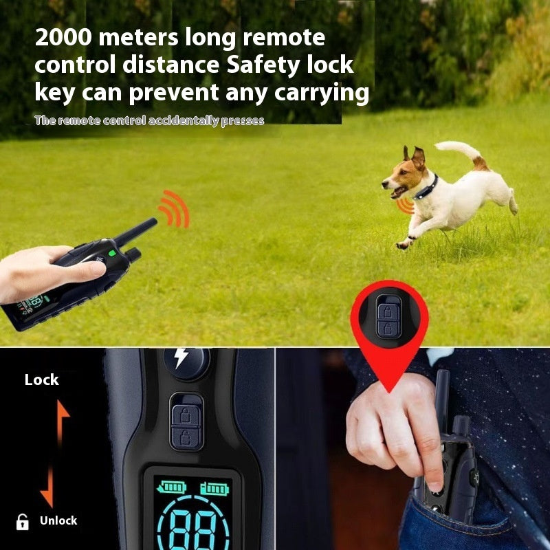 HKM-0117437 Remote Control Dog Training Collar - Waterproof, Color Screen, Dual Power, 1000m/2000m Range