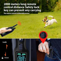 HKM-0117437 Remote Control Dog Training Collar - Waterproof, Color Screen, Dual Power, 1000m/2000m Range