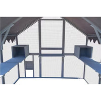 HKM-0118461 Outdoor Cat House with Playpen and Waterproof Cover - Spacious Cat Shelter for Garden or Backyard
