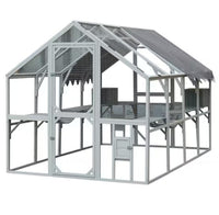 HKM-0118461 Outdoor Cat House with Playpen and Waterproof Cover - Spacious Cat Shelter for Garden or Backyard