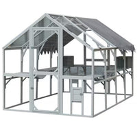 HKM-0118461 Outdoor Cat House with Playpen and Waterproof Cover - Spacious Cat Shelter for Garden or Backyard