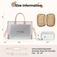 HKM-011859 Stylish Waterproof Laptop Briefcase with Handbag for 15.6-inch Computers - Versatile Work Bag Set