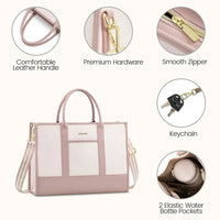 HKM-011859 Stylish Waterproof Laptop Briefcase with Handbag for 15.6-inch Computers - Versatile Work Bag Set