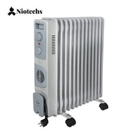HKM-011923 Electric Oil-Filled Radiator Heater with Adjustable Thermostat - 1500W, 9/11/13/15 Fins, Portable Design